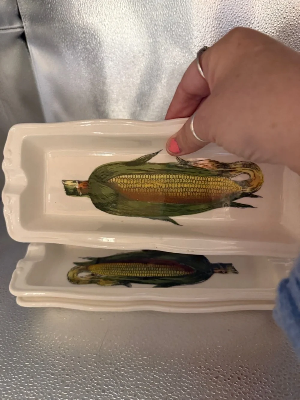 Vintage adorable ceramic stacking set of 4 corn on the cob dishes - Picture 9 of 12
